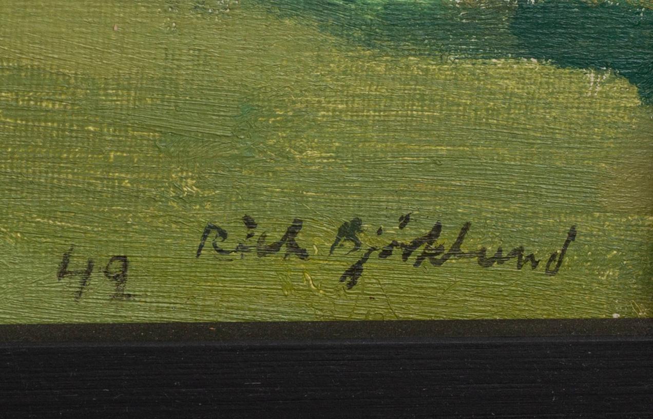 RICHARD BJÖRKLUND, oil on panel, signed and dated -49.