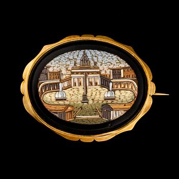 BROSCH, mikromosaik. Italien 1900-talets mitt.