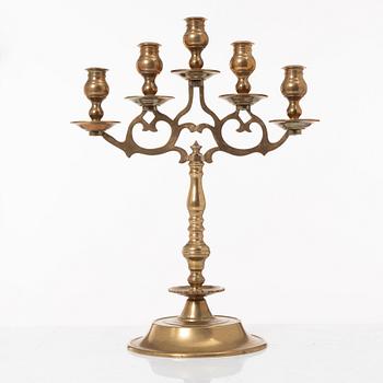 A Swedish brass candelabra, Wojidkow & Co Malmö, Scania, around 1900.