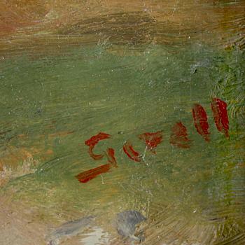 GRETA GERELL, olja på pannå. Sign.