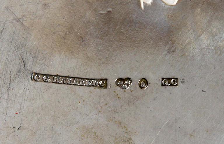 PRISPOKAL MED LOCK, silver. C.G Hallberg 1894.