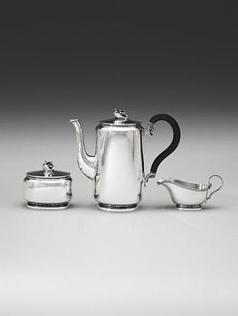 A K. Anderson three pieces set of coffee service, Stockholm 1945.