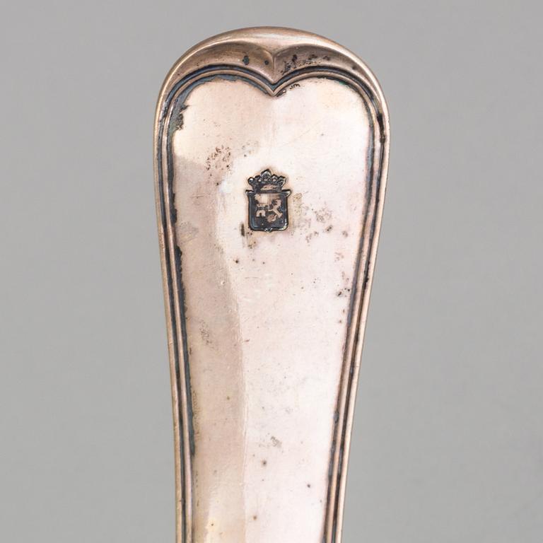 A silver serving spoon, maker's mark V. Christensen, Copenhagen, 1876 and LADLE, silver, Carl Fahlberg, Uppsala, 1792.