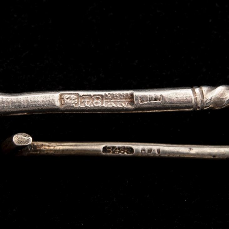 FRUKOSTSET, 4+1 delar, silver, Vladimirov, Ryssland 1893-1894. Tot. vikt ca 122,9 g.