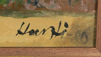 Armas Hursti, öljy leylle, signeerattu ja päivätty -80.