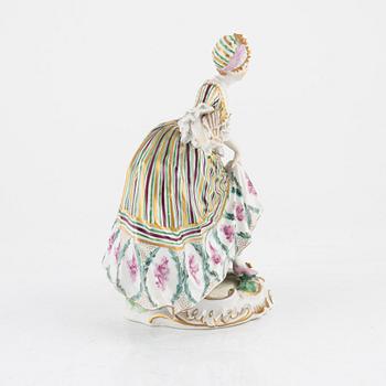 Figurin, porslin och spegelglas, Wien, 1820-7.