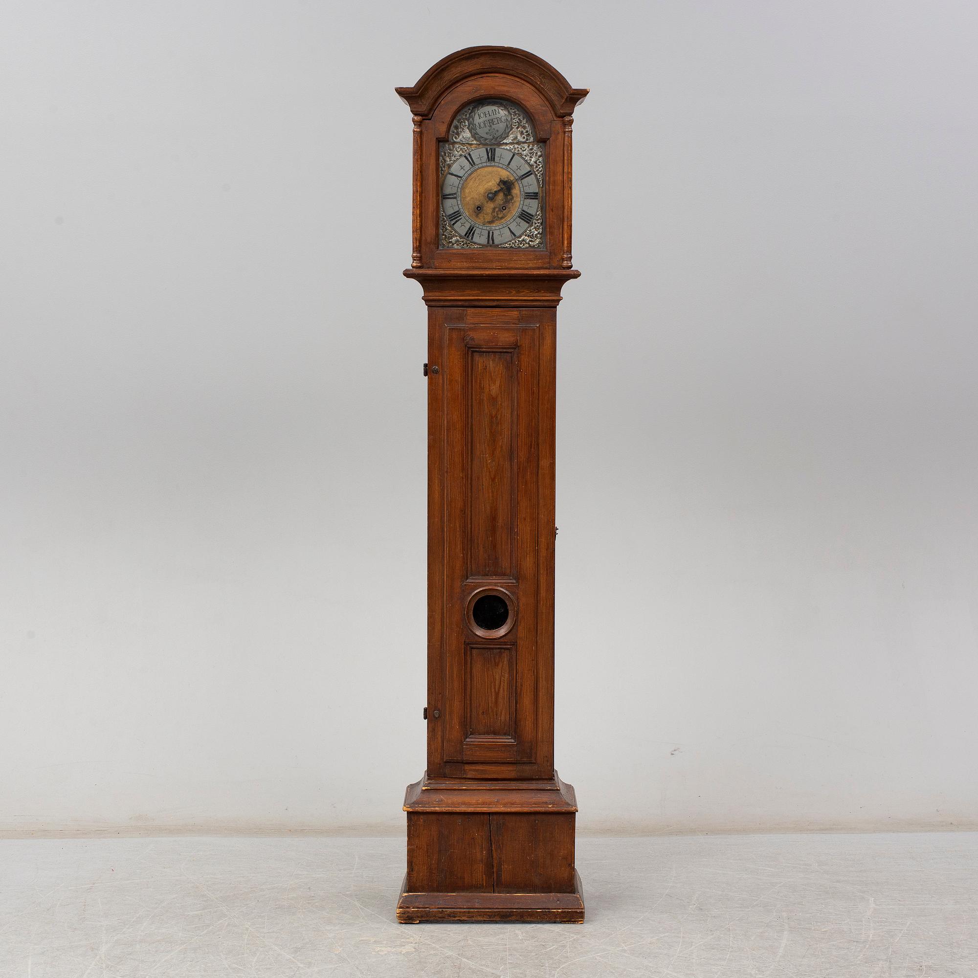 A Swedish long case clock, second half of the 18th century.