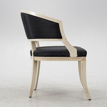 Karmstolar, ett par, sengustaviansk stil, 1900-talets andra hälft.