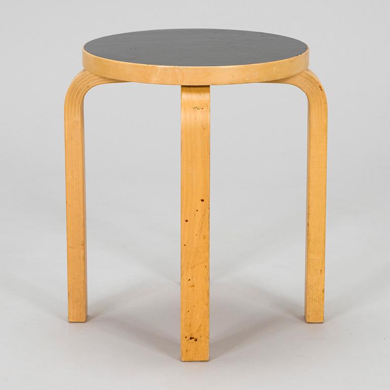 Alvar Aalto, A 1960's-1970's E60 stool for Artek, Finland.