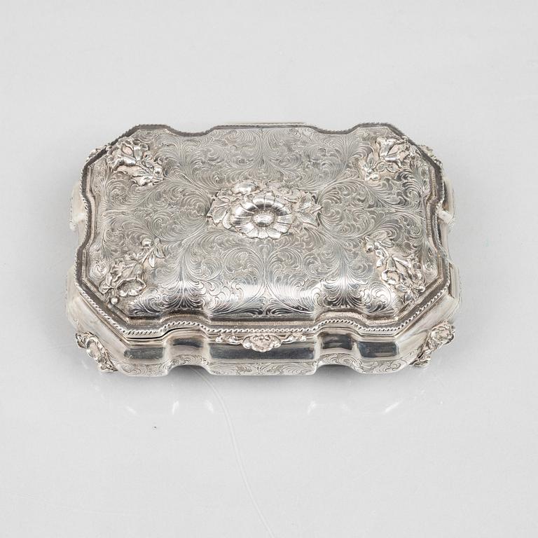 A Rococo Style Silver Box, 20th Century.