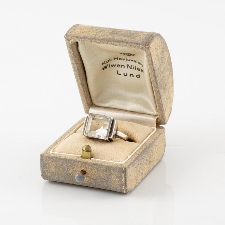 ring, sterling silver with rock crystal. Lund 1938.