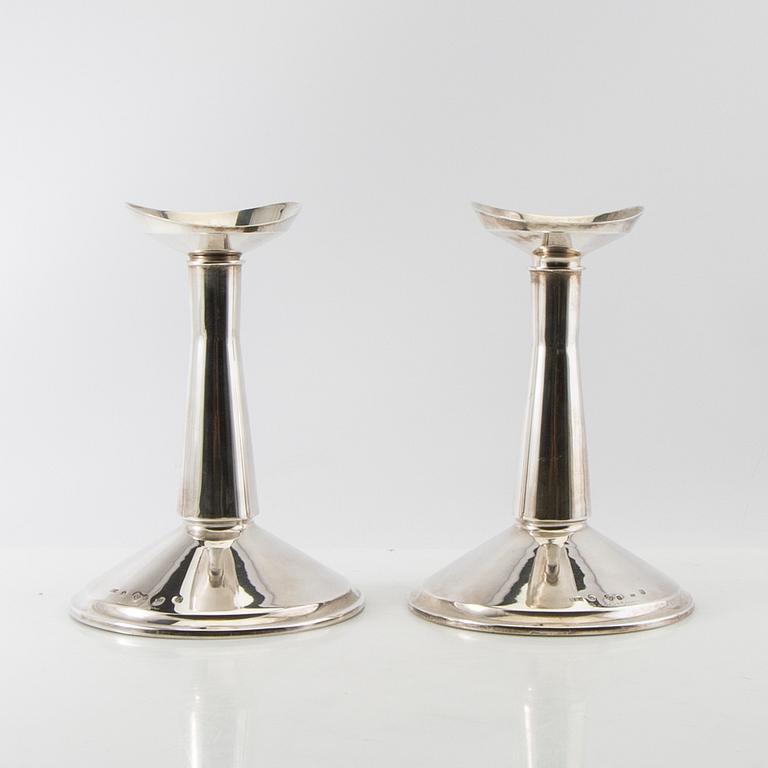 Bertil Berggren Askenström, ljusstakar ett par, silver, Stockholm, 1972.