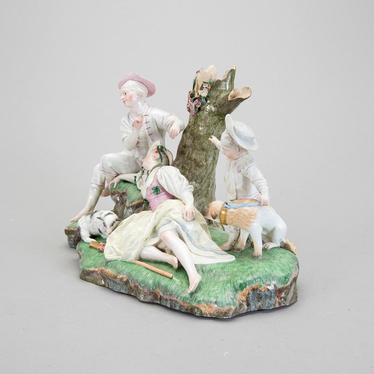 FIGURINGRUPP, porslin, Damm, Tyskland, 1800-tal.