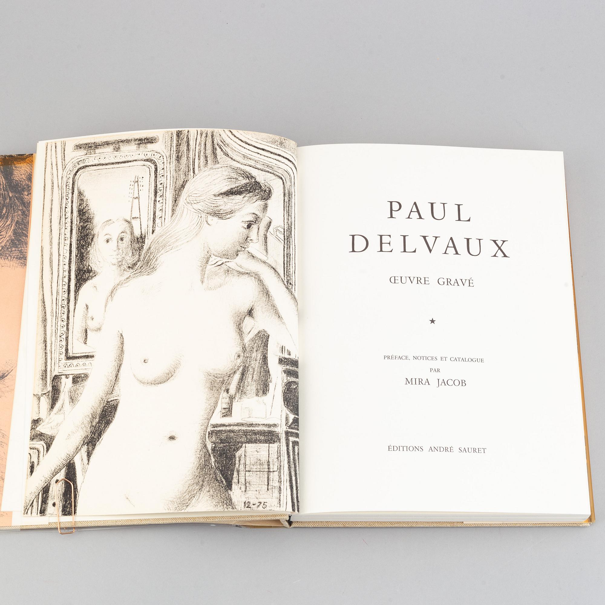 Book with lithograph, Paul Delvaux "Oevre gravé", 1976.