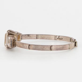 STIGBERT, Armband silver och bergkristall.