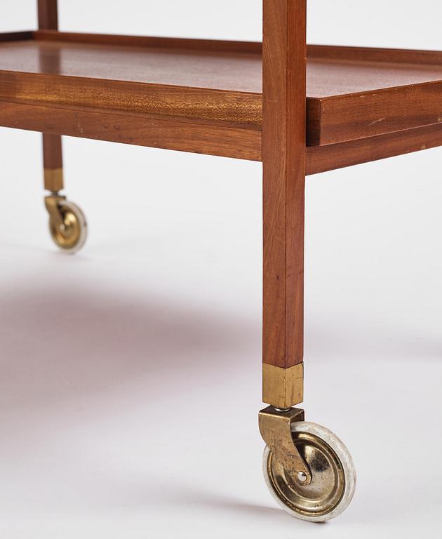 Josef Frank, a mahogany serving trolley model "756", FIrma Svenskt Tenn, mid-20th century.