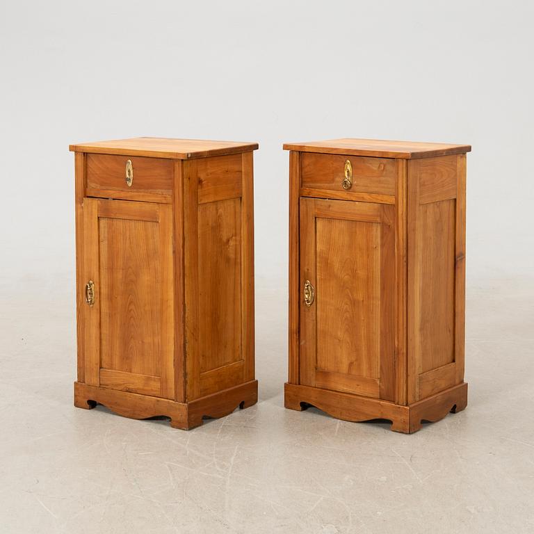 Bedside tables, a pair, first half of the 20th century.