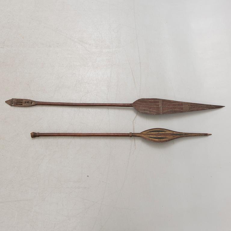 A set of two African ceremonial wooden paddles first half of the 20th century.