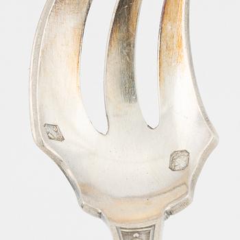 Claude Doutre Roussel, ostrongafflar, 12 st, silver, Paris, omkring 1900.