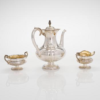 A three-piece silver coffee set, Kultakeskus, Hämeenlinna 1982.