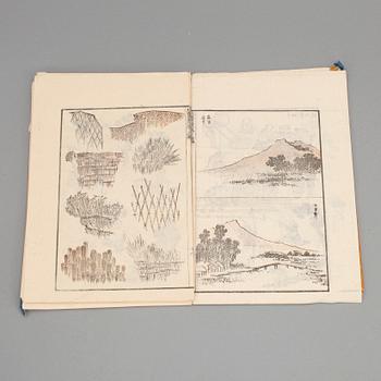 MANGABÖCKER (2), Japan, illustrerade med träsnitt, sent 1800-tal.