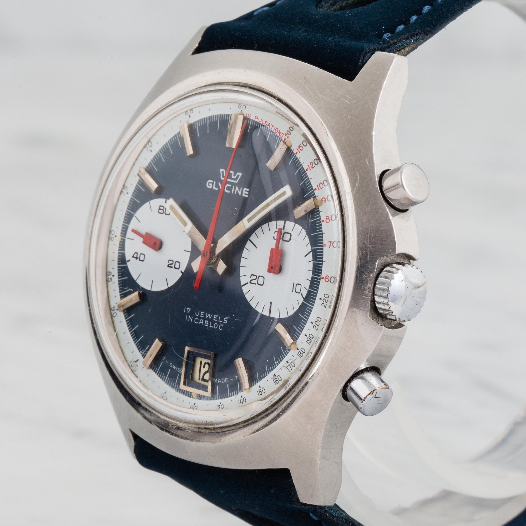 GLYCINE, chronograph, "15 Pulsations", wristwatch, 42 mm.