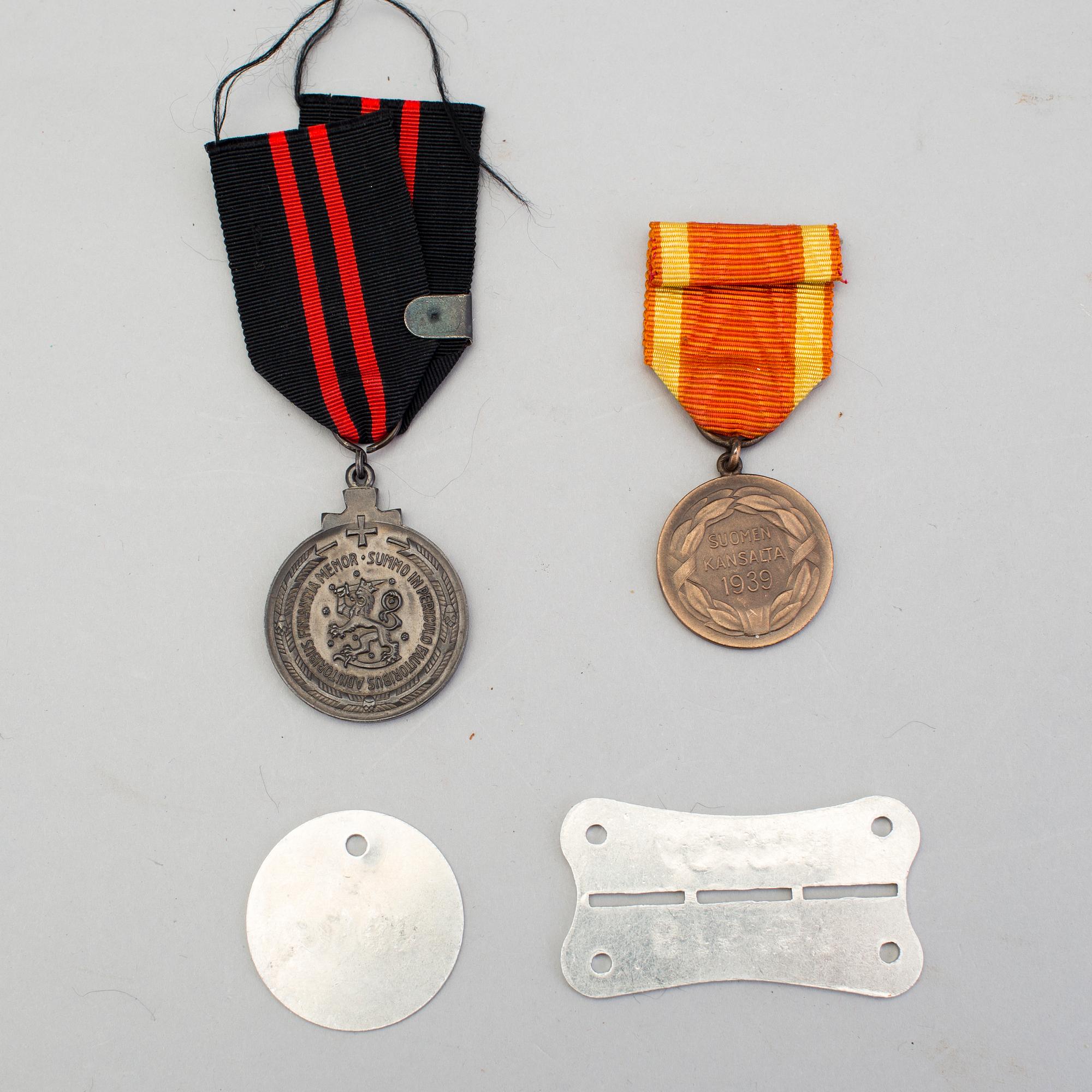 MILITARIA, 9 delar, Finska vinterkriget, 1939-40.