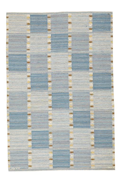 Barbro Nilsson, A CARPET, "Falurutan, Duhs", flat weave, ca 220,5 x 146,5 cm, signed AB MMF BN.