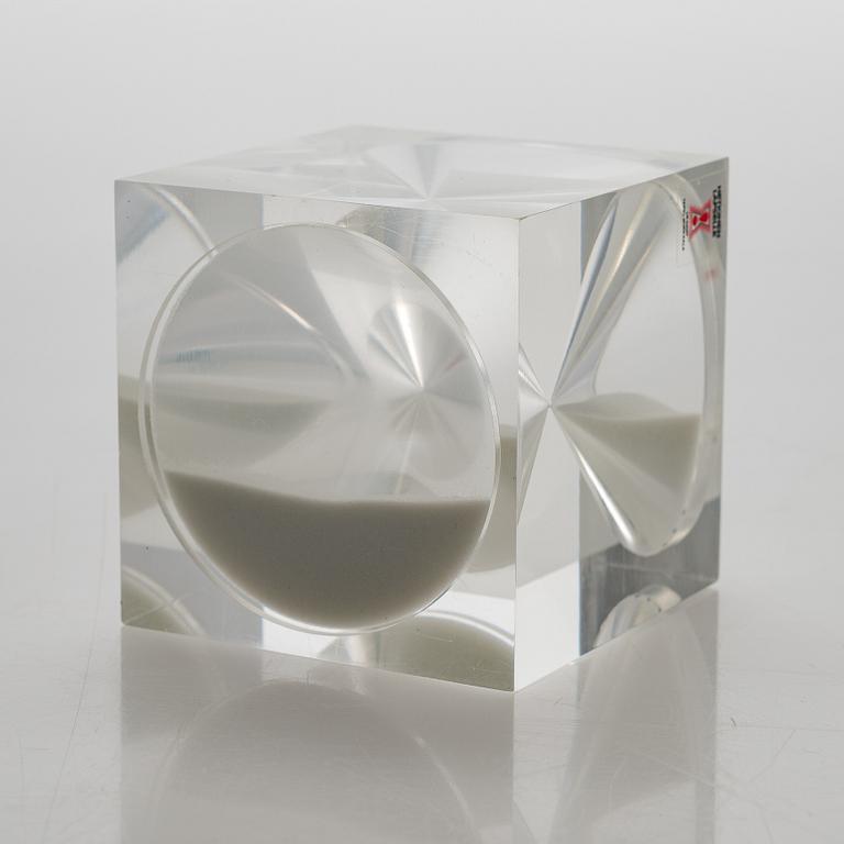 Tapio Wirkkala, An acrylic hourglass / sand timer with white sand for Vakumotuote oy.  Designed in 1980.