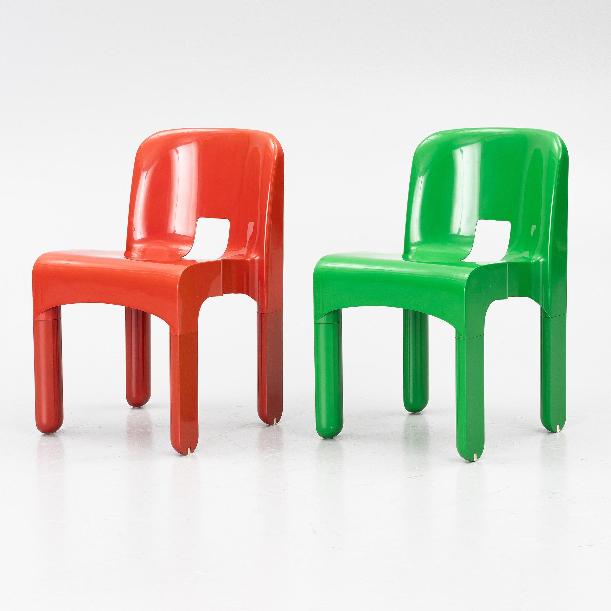 Joe Colombo, Chairs, a pair, "Universal", Kartell, second half of the 20th century.