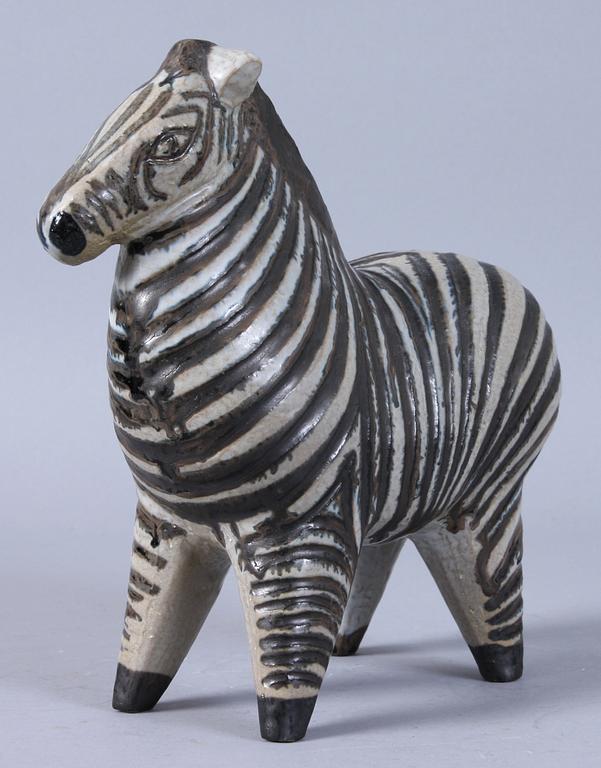 FIGURIN, stengods. Zebra, ur "Stora Zoo", Lisa Larson, Gustavsberg.