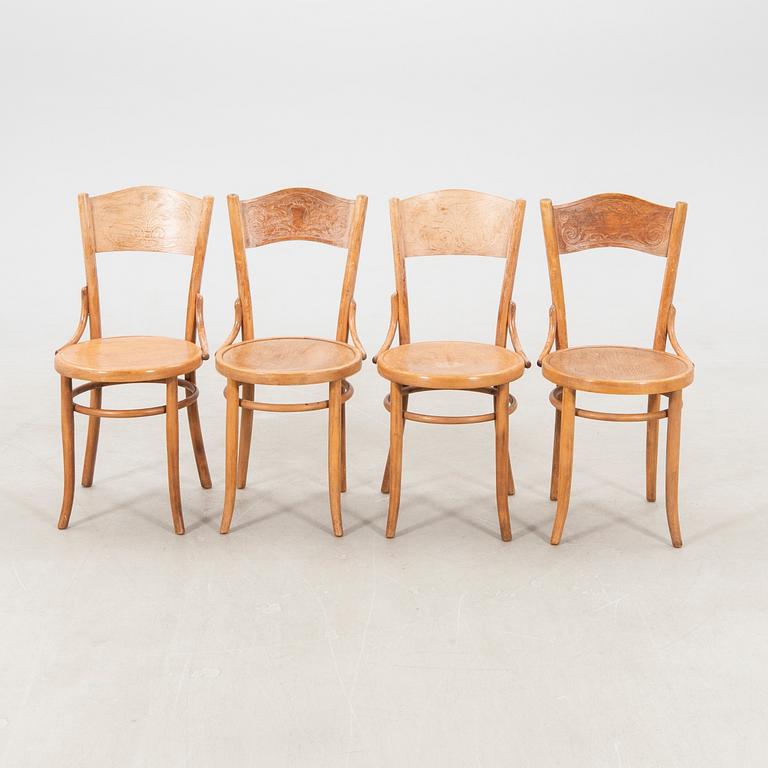 Chairs, 4 pcs Fischel, early 20th century.