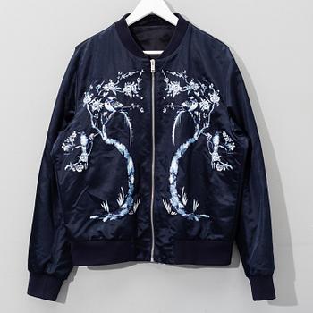 ALEXANDER MCQUEEN, a wool and silk mix bomber jacket, italian size 54. 2018.