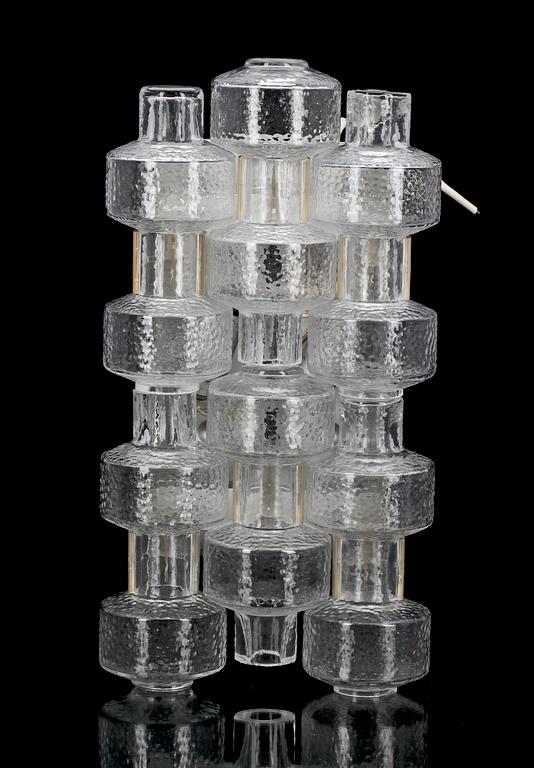 VÄGGLAMPA, glas, Orrefors, Fagerhult, 1900-talets mitt.