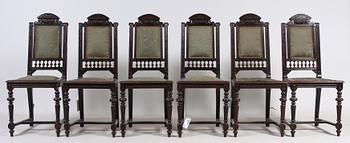 STOLAR, 6 st, nyrenässans, 1800/1900-tal.