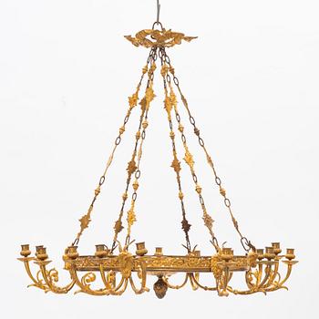 Ljuskrona, för sexton ljus, Empirestil, 1800-talets slut.