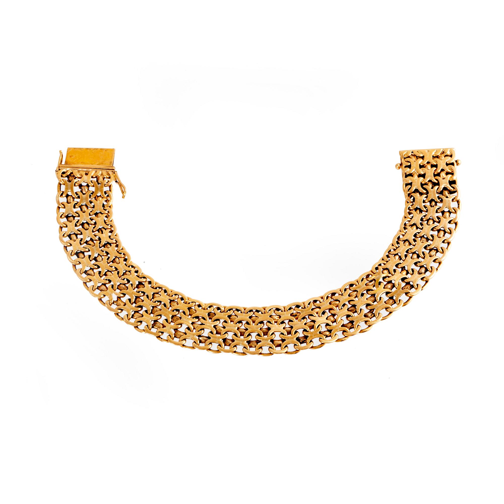 Armband 18K guld X-länk Stockholm 1962.