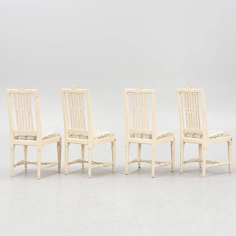 Stolar, 4 st, av Johan Hammarström (mästare i Stockholm 1794-1812, sengustavianska.