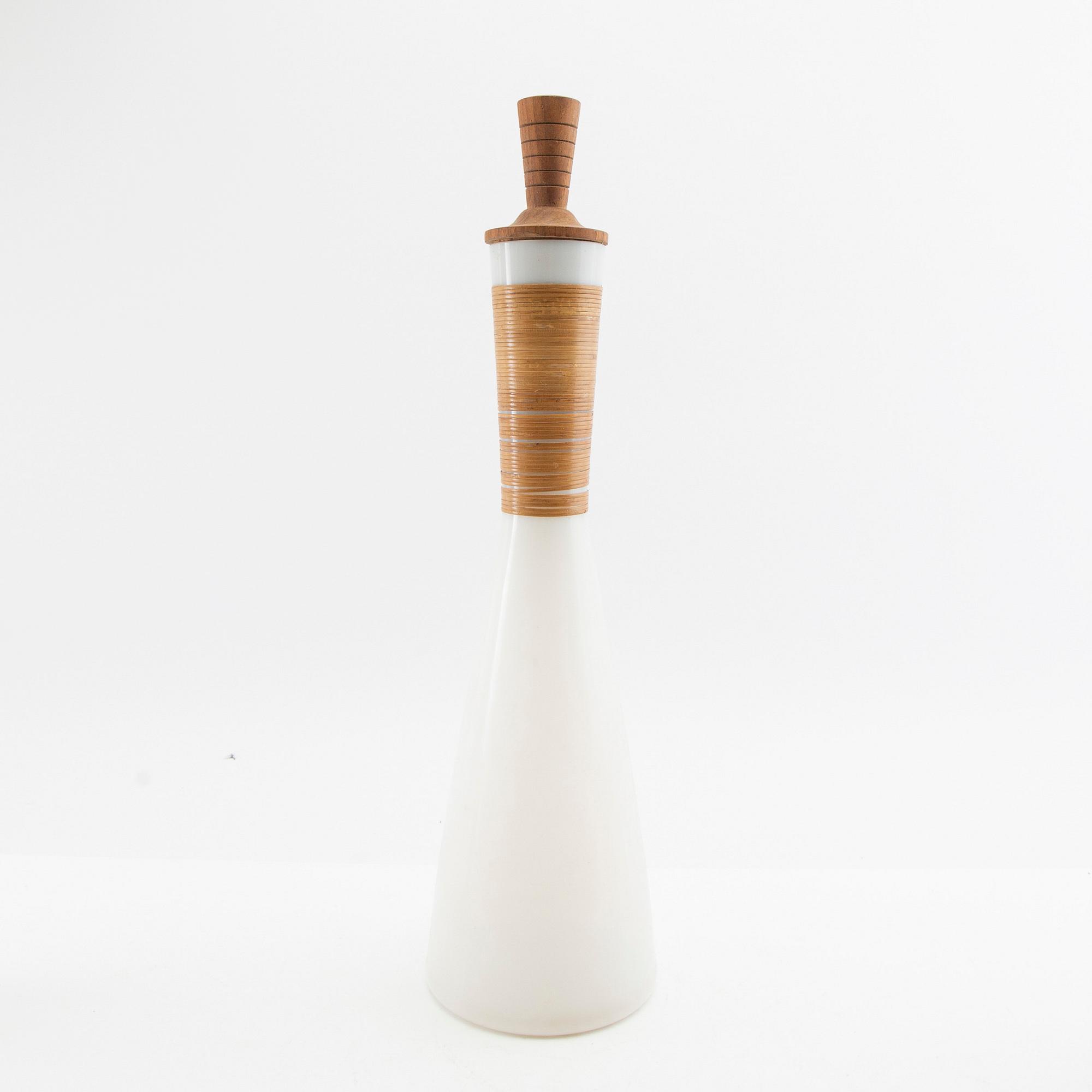 Jacob Bang carafe with six glasses, Kastrup Glassworks 1960s.