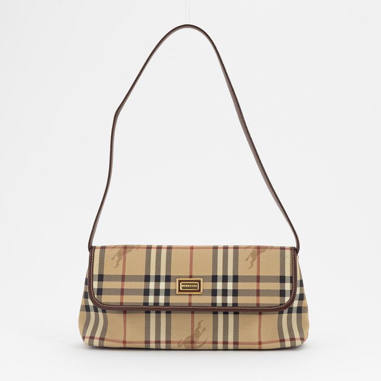 Burberry, a bag a silk scarf and a wool scarf.