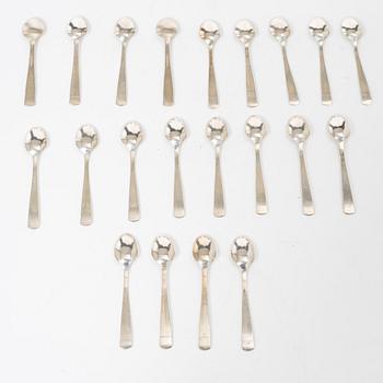 Jacob Ängman, coffee spoons, 21 pcs, "Rosenholm", silver, GAB, Stockholm 1960s.