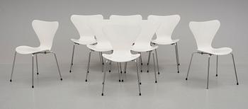 STOLAR, 8 st, "Sjuan", Arne Jacobsen för Fritz Hansen.