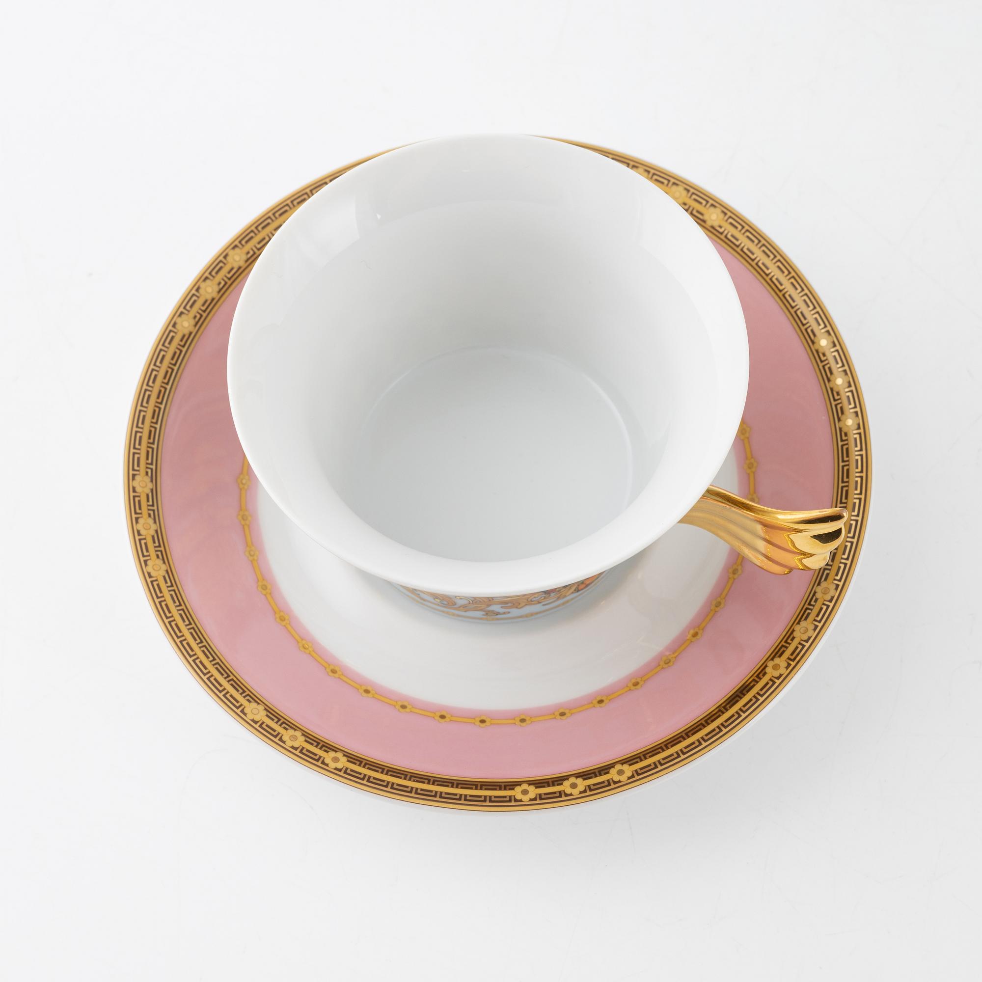 Versace, service parts, 12 pieces, "Le Jardin de Versace", porcelain, Rosenthal, Germany.