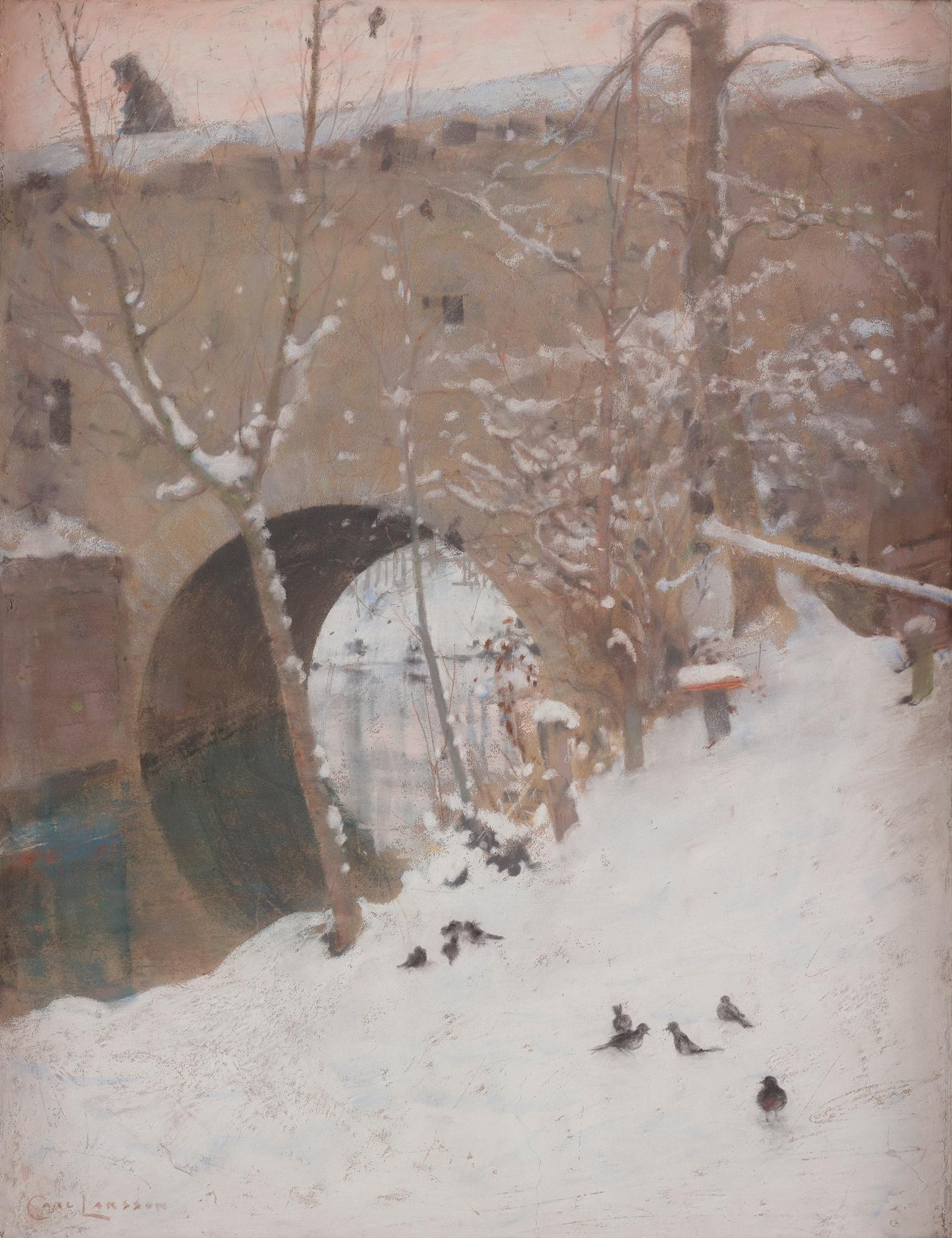 Carl Larsson, "Snö i Grez".