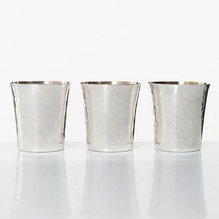 Six silver beakers, mark of Mema, Lidköping 1979.