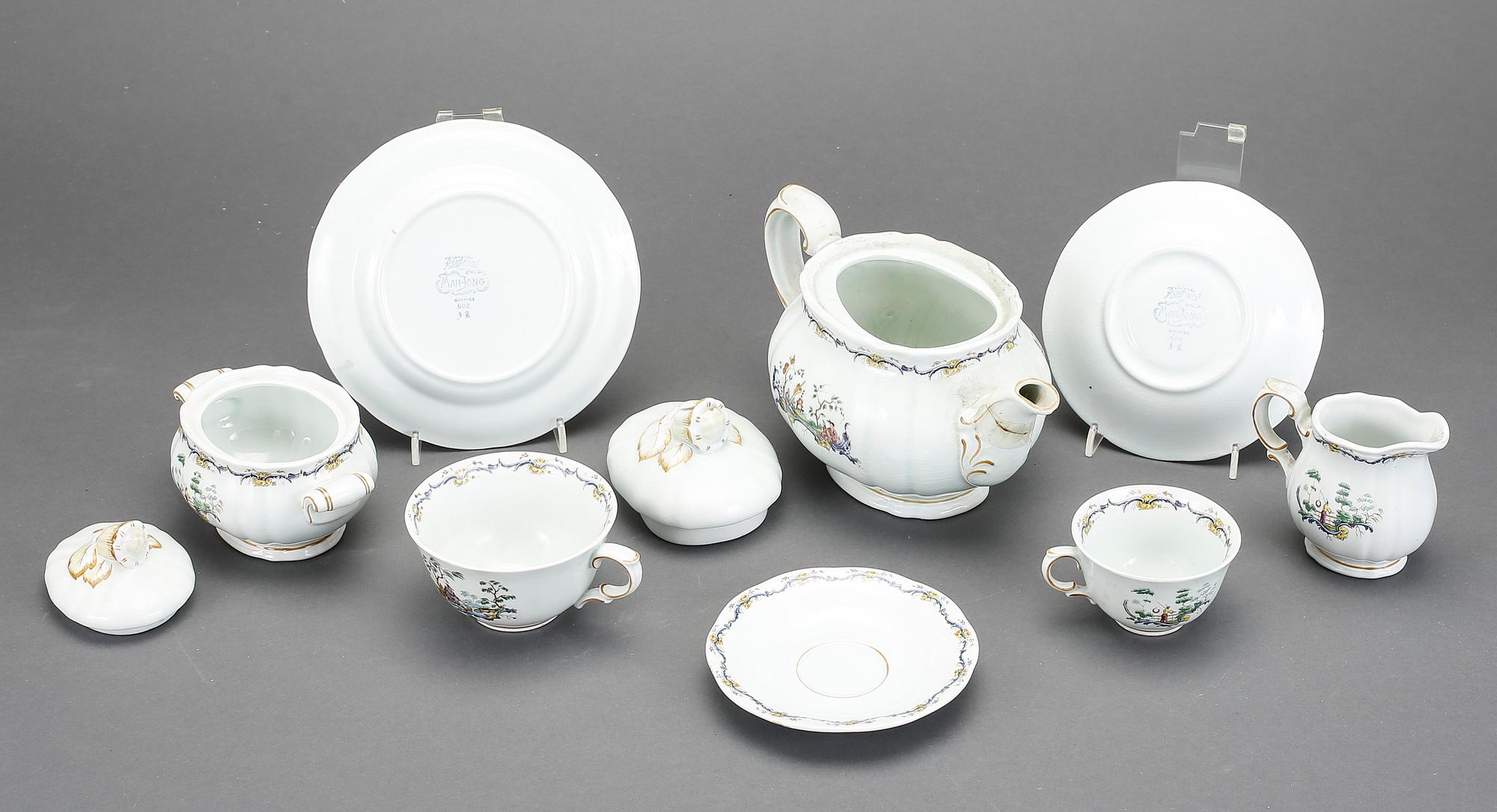 SERVIS, 14 delar, flintgods, Mah-Jong Rörstrand.