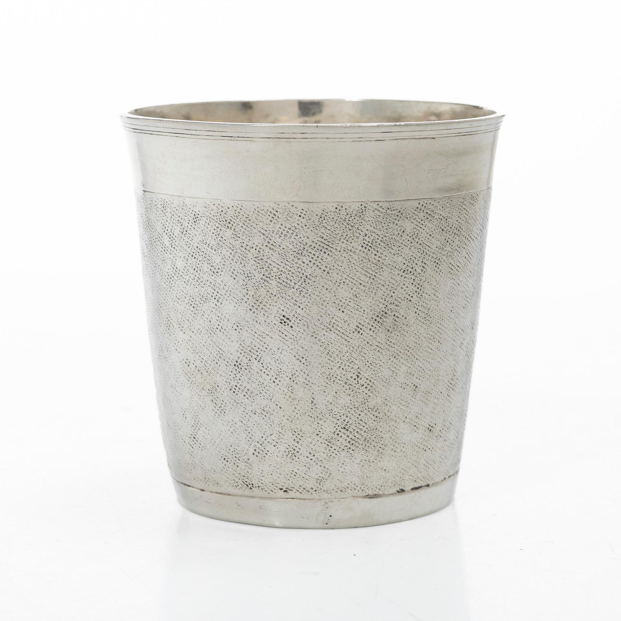 A Danish 18th century silver beaker, mark of Johan Mehl, Viborg (active 1725-1765).