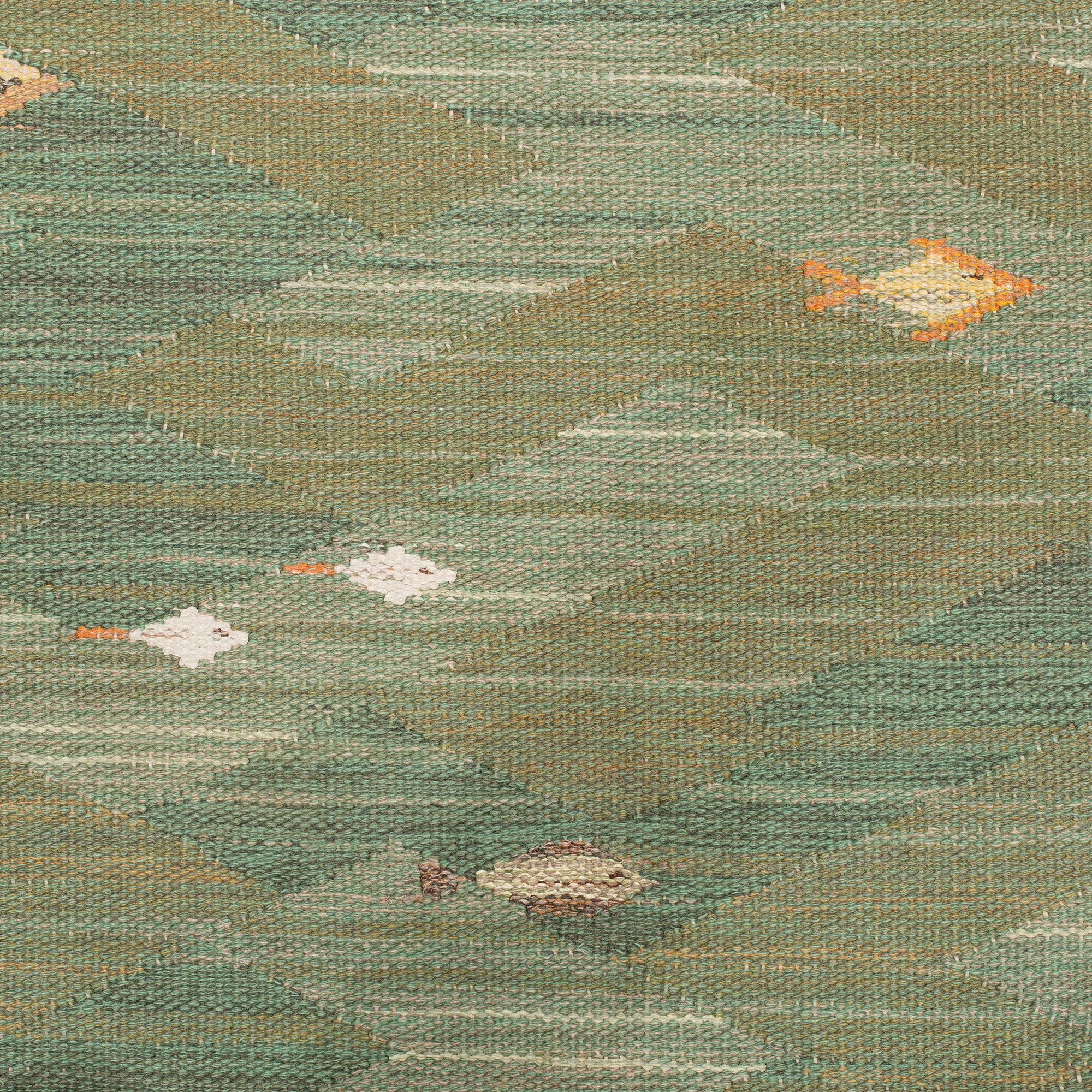 A CARPET, "Fiskar", flat weave, ca 259 x 239,5 cm, probably by Elsa Gullberg.