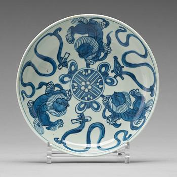 706. A set of nine blue and white dishes, Ming dynasty, Wanli (1572-1623).