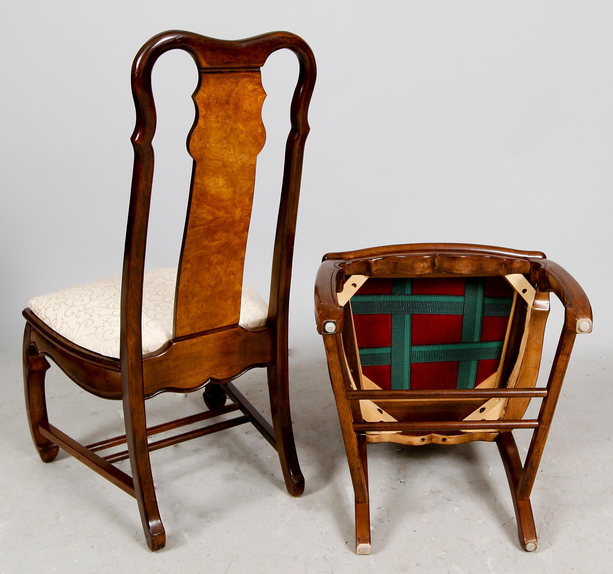 MATSALSSTOLAR, 6 delar, orientalisk stil, 1900-tal.